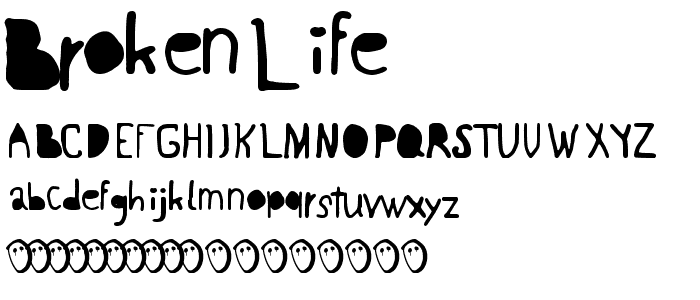 Broken life font
